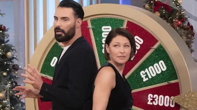 Emma Willis and Rylan Clark play spin to win on This Morning