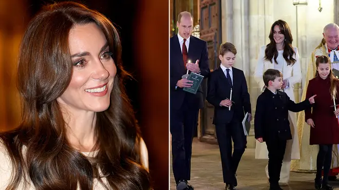 Kate Middleton, Prince William, Prince George, Princess Charlotte and Prince Louis at Westminster Abbey