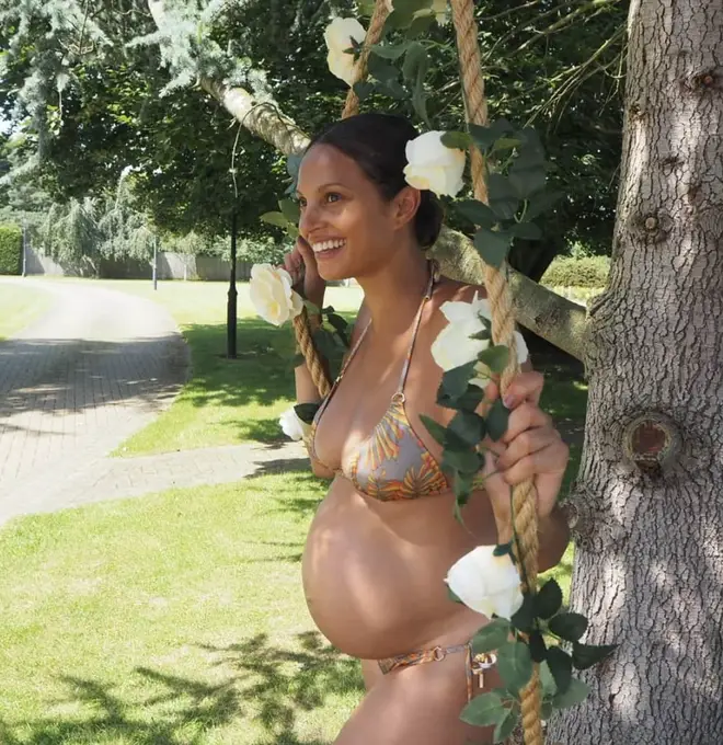 Alesha Dixon was all smiles as she showed off her baby bump