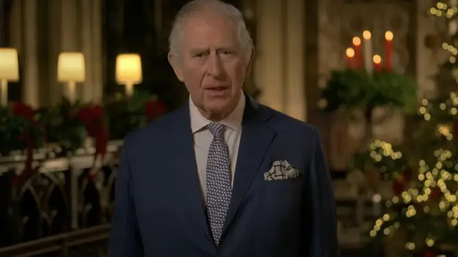 When is the King's Christmas speech on TV and when was it recorded?
