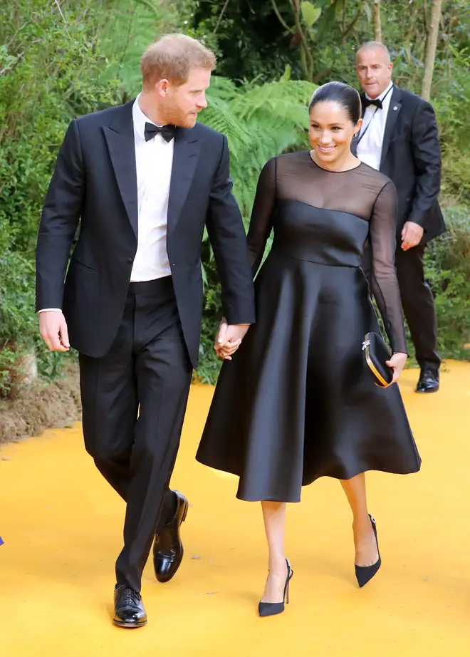 Meghan Markle wore a simple black gown for the event