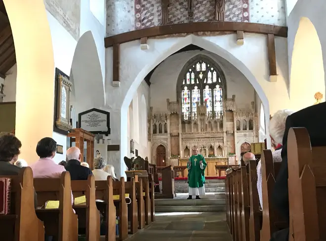 Nessa and Dave's dramatic wedding also played out inside St Peter's Church in the Vale of Glamorgan.