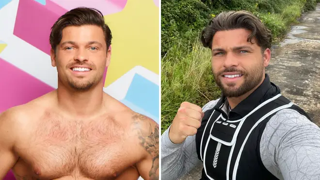 Jake Cornish poses for the Love Island All Stars photoshoot and whilst on a run
