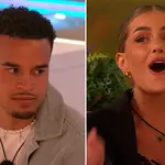 Love Island All Star's Toby and Georgia with shocked faces in the villa