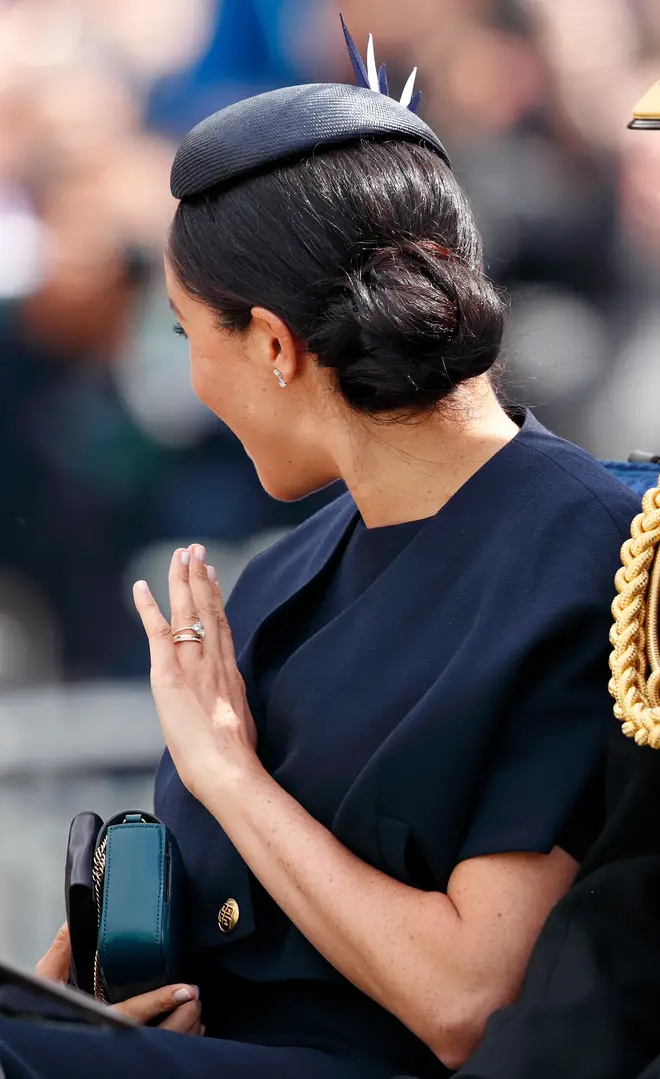 Meghan Markle wore her hair up for Trooping The Colour, her first public event after welcoming baby Archie