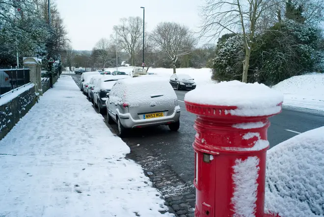 The snow storm across the UK is expected to bring 24cm of snowfall in some areas