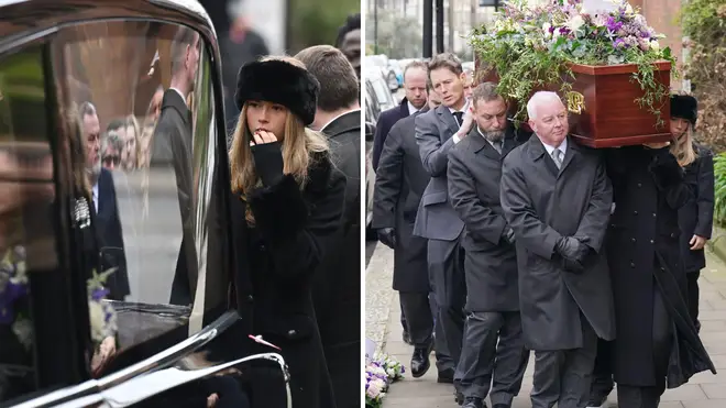 Kate Garraway and Derek Draper's daughter Darcey helped carry the coffin into the church