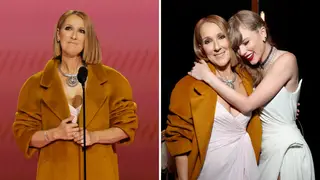 Celine Dion with Taylor Swift at the Grammys