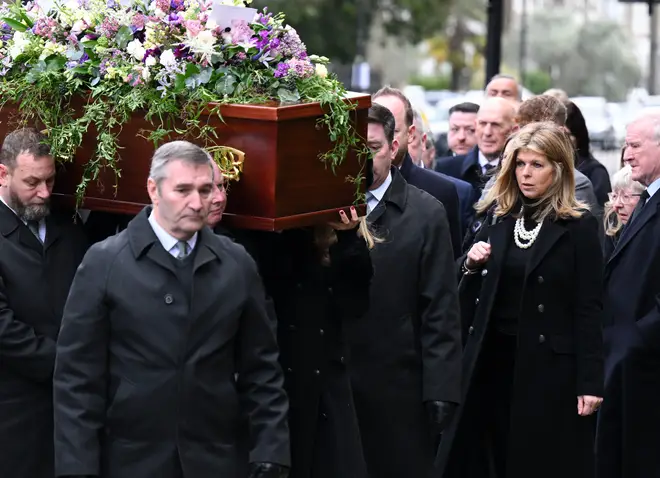 Kate Garraway and guests at Derek Draper's funeral