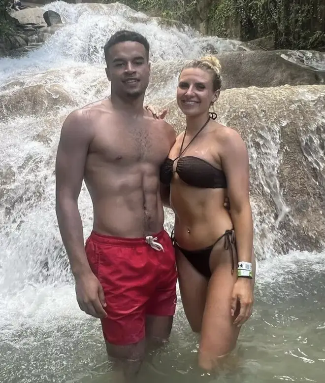 Chloe Burrows and Toby Aromolaran went on holiday together