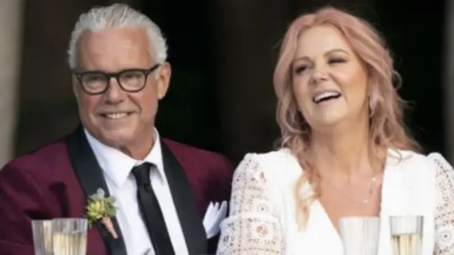 Richard Sauerman and Andrea Thompson smile on Married At First Sight Australia
