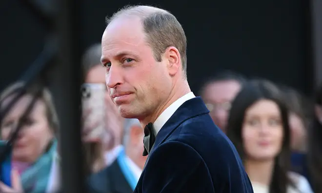 Prince William looking sad at the BAFTAS alone