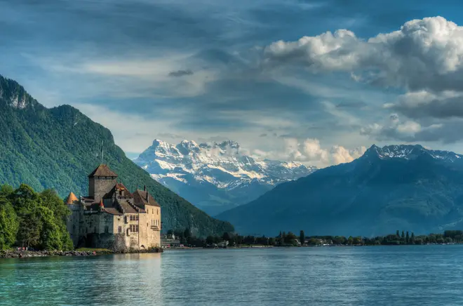 Chateau de Chillon is a 40 minute train or car ride from Lausanne