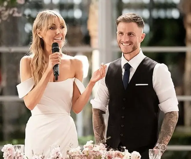 Madeleine and Ash make a speech on their wedding day