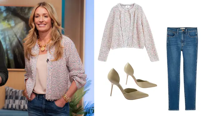Cat Deeley styled the Madewell jeans with a Sezane top and a Hush cardigan