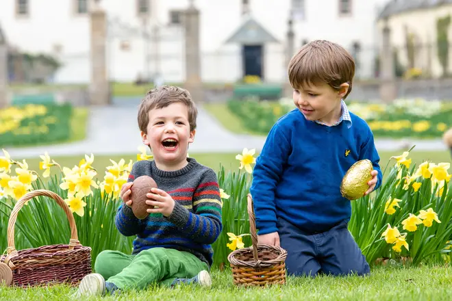 Kids with Easter eggs  [stock image]