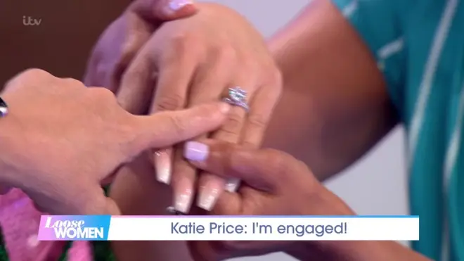 Katie Price showed off her ring on Loose Women earlier today