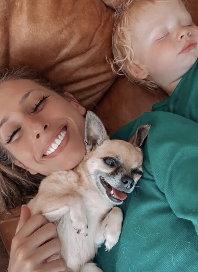 Stacey Solomon shared sweet images of Theo with her son Rex