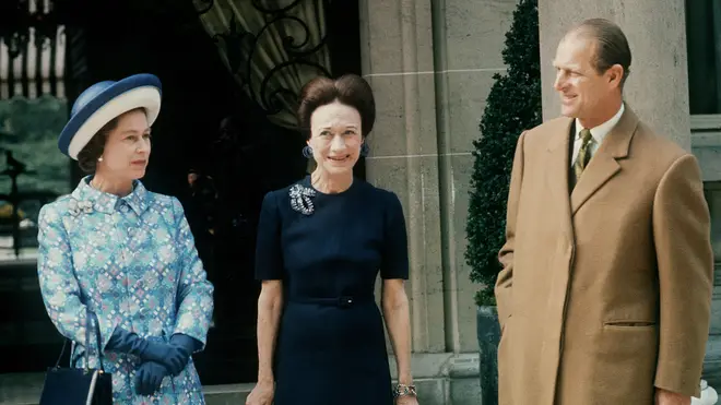 Prince Philip and Queen Elizabeth II are pictured here with Wallis Simpson in May 1972