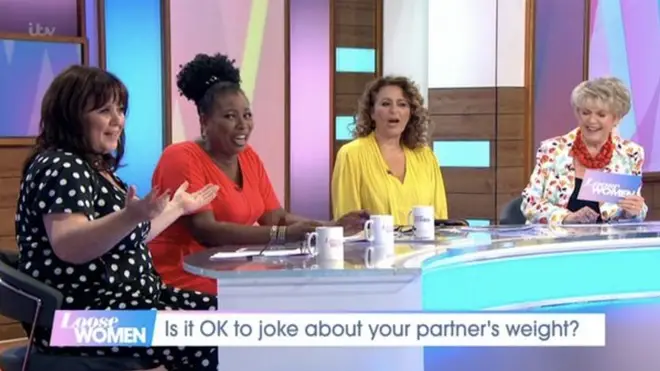 The other Loose Women panellists looked on awkwardly