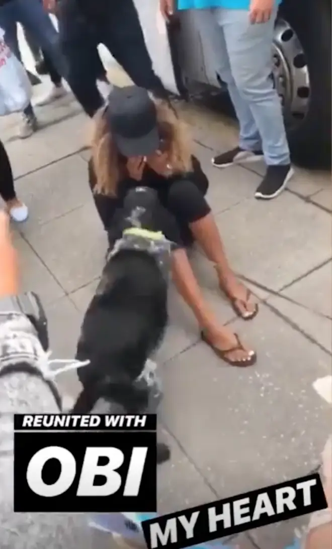 Amber was overwhelmed as she was reunited with her beloved pet