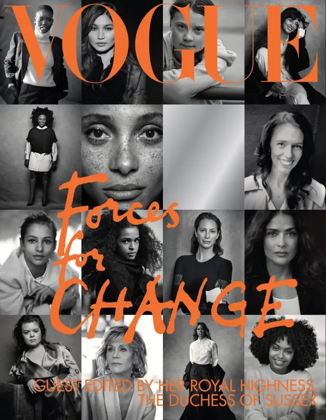 The Duchess of Sussex and editor-in-chief Edward Enninful named the issue "Force For Change"