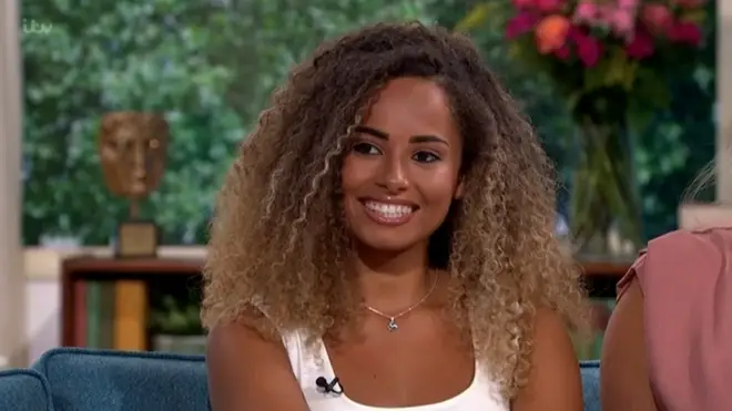 Amber Gill wore the shamrock necklace around her neck for the interview