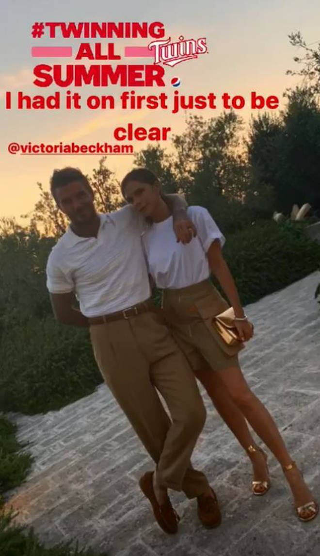 David and Victoria were twinning on holiday