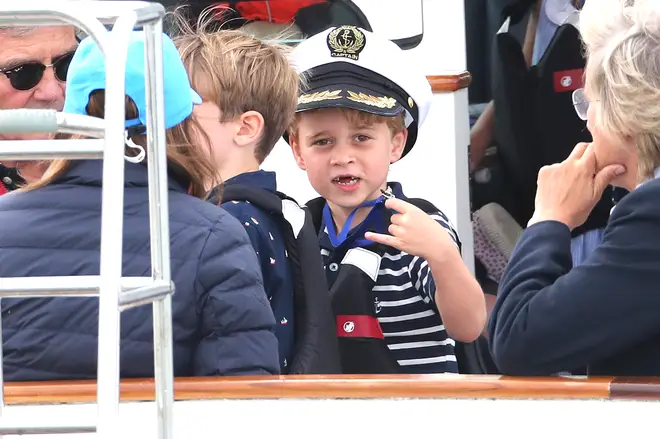 Prince George was joined by his grandfather Michael Middleton