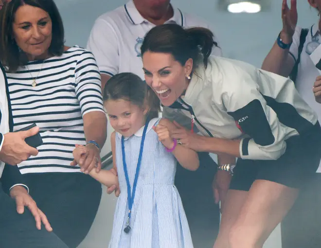 The Duchess of Cambridge laughed with her daughter after appearing to jokingly tell her off