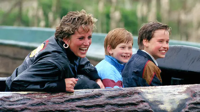 Fans have compared the pictures with those of Diana with her sons at Alton Towers