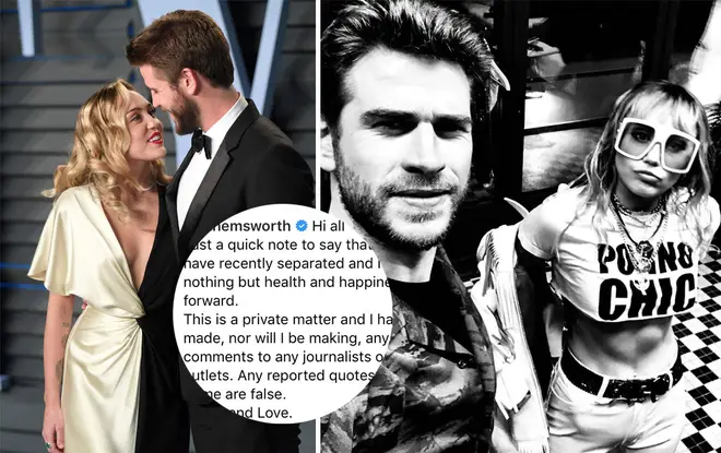 Liam Hemsworth has posted a lengthy message about his marriage split on Instagram