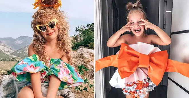 Stefani Chaglar likes to dress up in her mum's creations