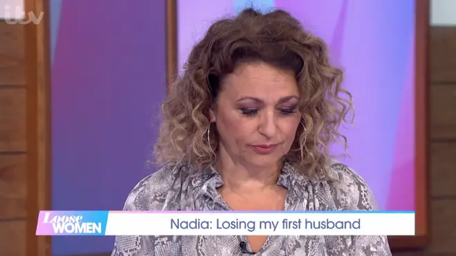 Nadia became visibly choked when she spoke about her late husband