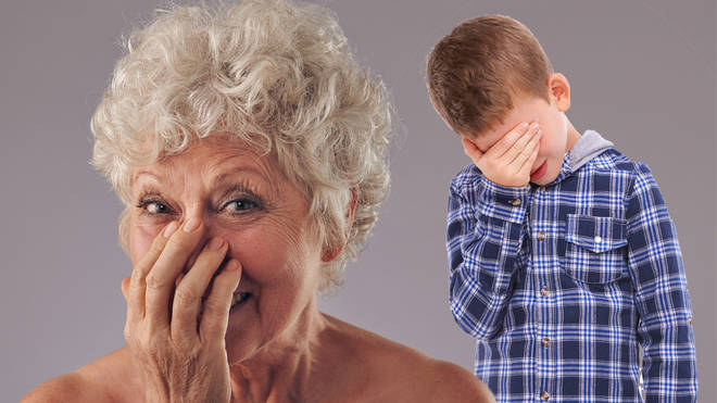 A grandma has been blasted for being naked in front of her grandson