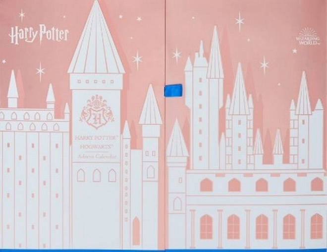 The new calendar is pink and white with some small blue details