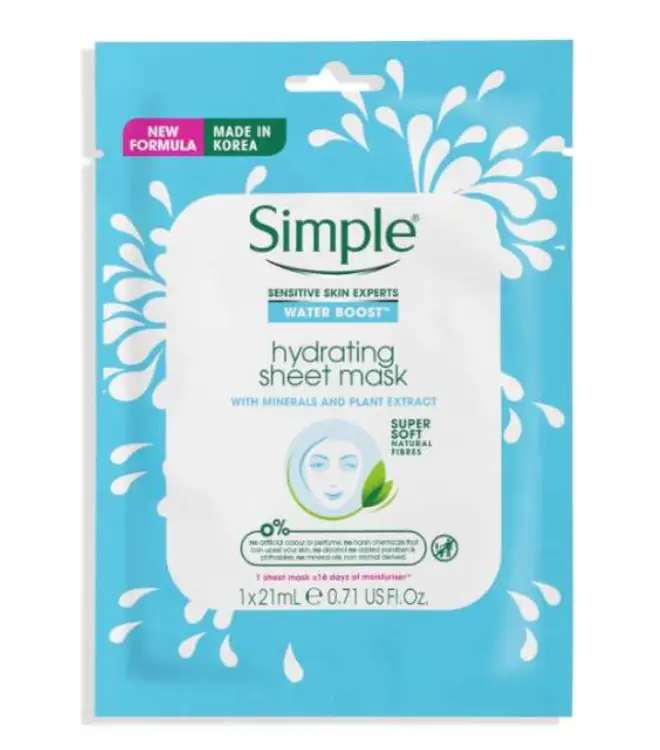 Simple Water Boost Sheet Mask, £3.49