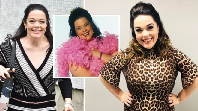 Soap star Lisa Riley gave fans a glimpse of Mandy Dingle's trademark leopard print outfit.