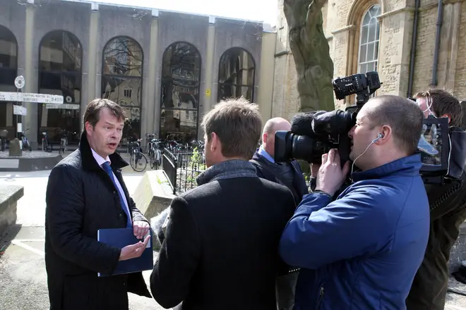 Steve Fulcher spoke to the media outside Wiltshire Police station in 2011