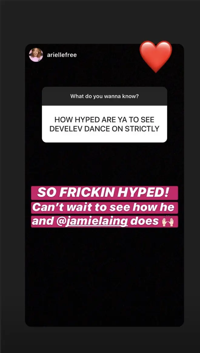 The MIC star re-posted Arielle Free saying she was excited to watch him on the show