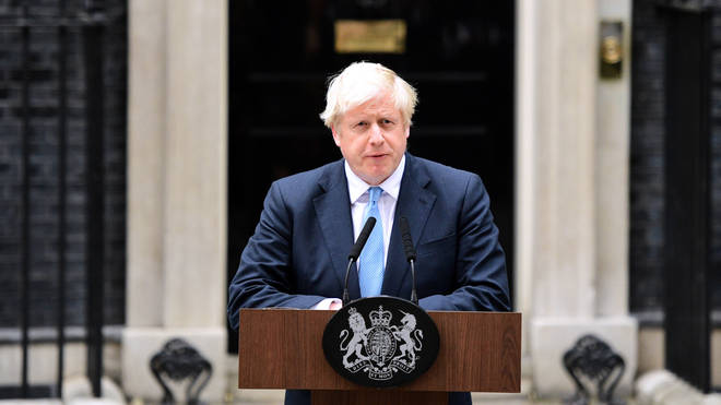 Prime Minister Boris Johnson Delivers Speech Outside 10 Downing Street