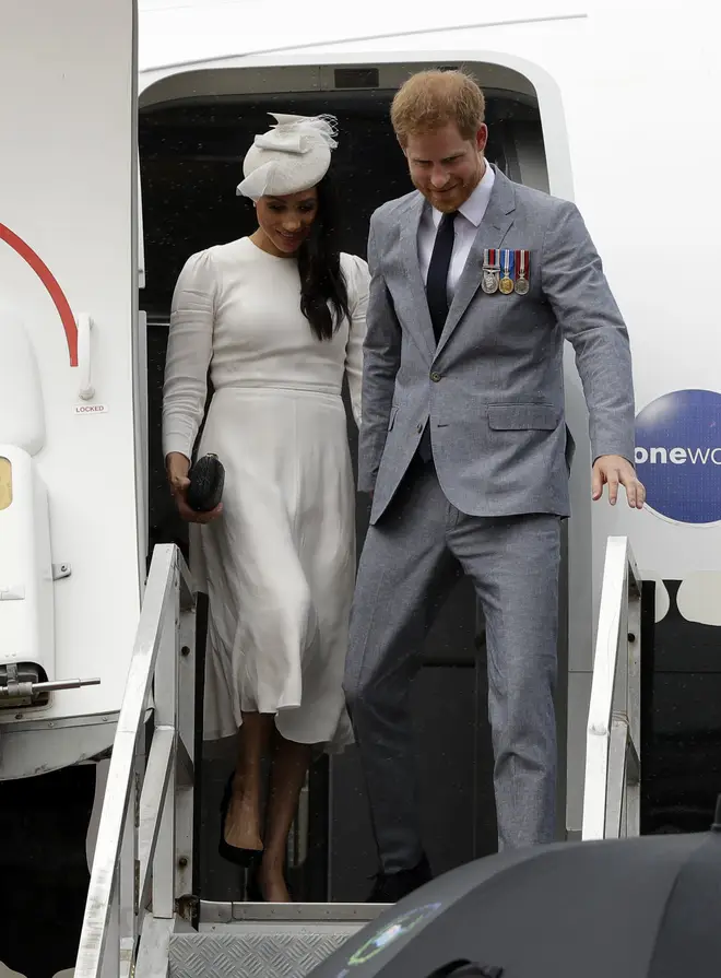 Meghan Markle and Prince Harry were pictured jetting off on holiday on a private jet earlier this month
