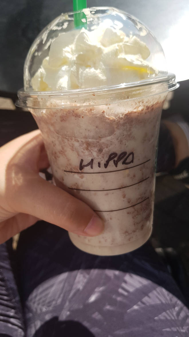 It is commonplace for Starbucks to write customer's names on drinks