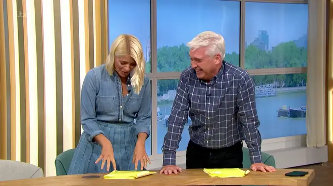 Holly and Phil could barely contain their laughter after the incident