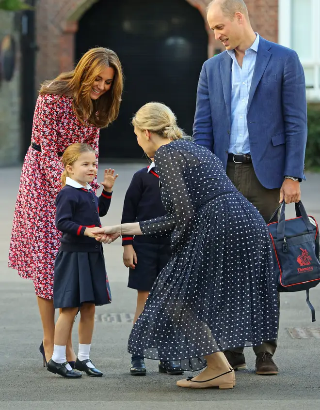 Kate was excited to see Charlotte start school and meet the head teacher