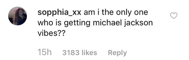 One commented asking if she was the only one getting Michael Jackson vibes