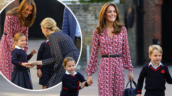 Kate Middleton whispered words of encouragement to her daughter as she started her first day at school