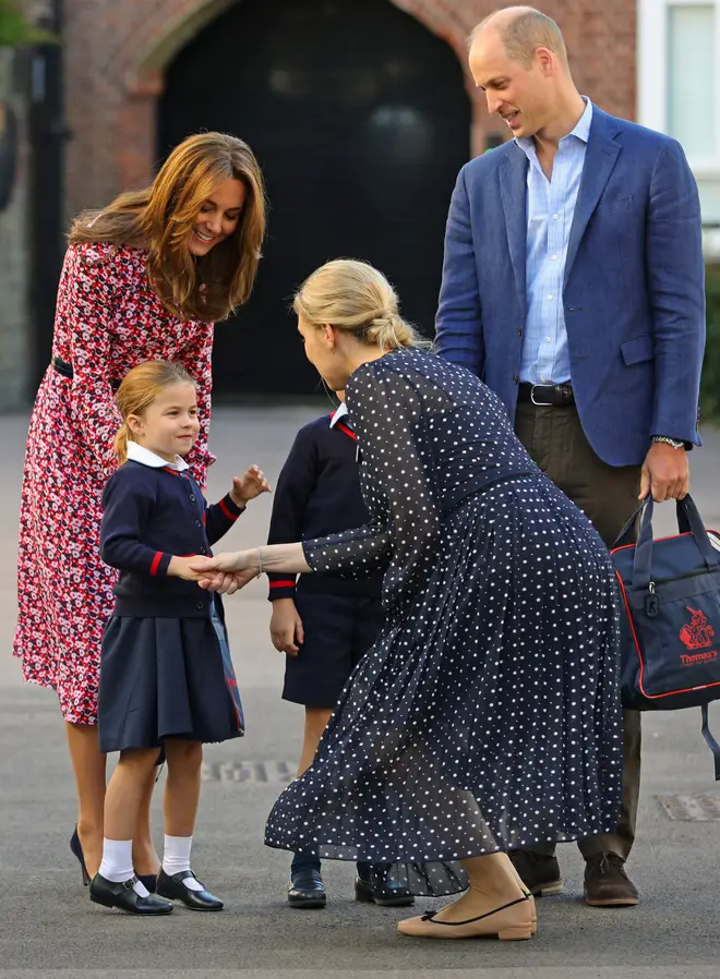 Kate Middleton was supportive as Princess Charlotte met the Lower School head