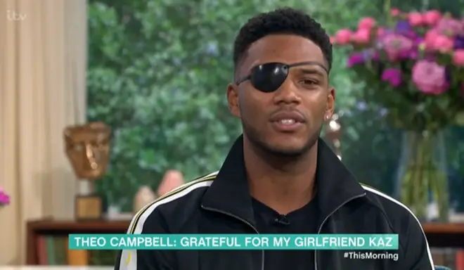 Theo Campbell sported an eye patch on This Morning following the accident