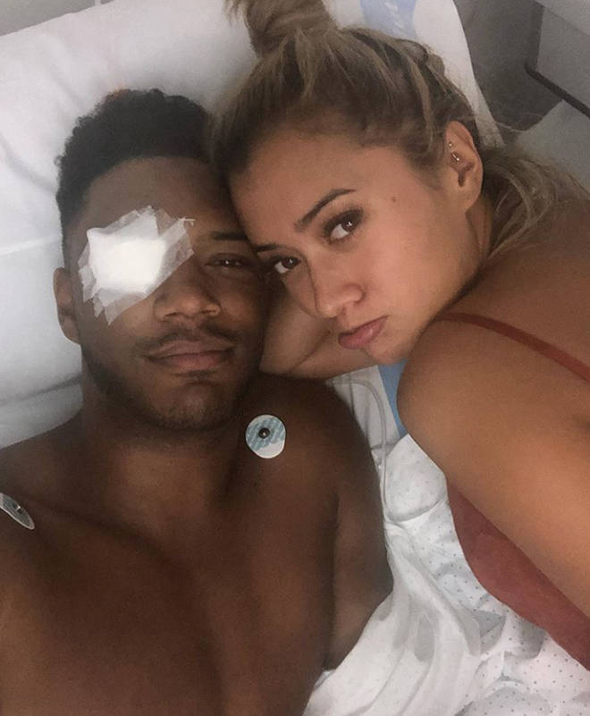 Theo thanked his girlfriend Kaz for supporting him through the tough time